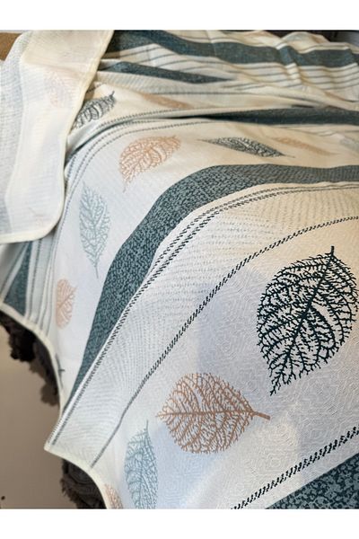 ŞENER HOME Leaf Pattern Printed 150X240 Cm. Single Single Pike