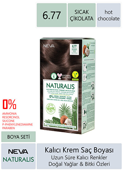 NEVA KOZMETİK Naturalis Saç Boyası 6.77 Sıcak Çikolata %100 Vegan