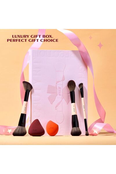 Jessup Makeup Brushes Set 9pcs, 7pcs Double Sided Makeup Brushes 2pcs Makeup Sponge Foundation T506