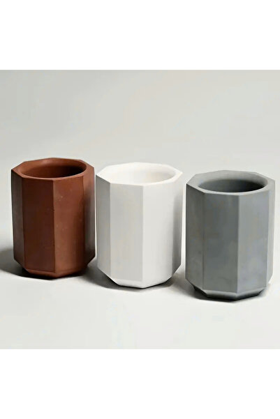 Modern Beton Kalemlik – El Yapımı Minimalist Masa Düzenleyici