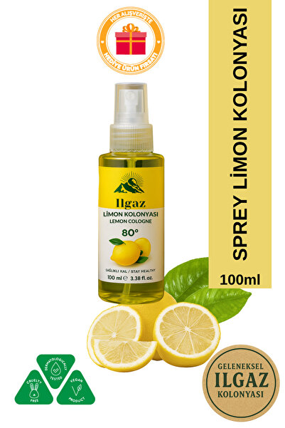 ILGAZ Klasik Limon Kolonyası 100 ml Çanta Boy Sprey | 80 Derece Ferahlatıcı V...