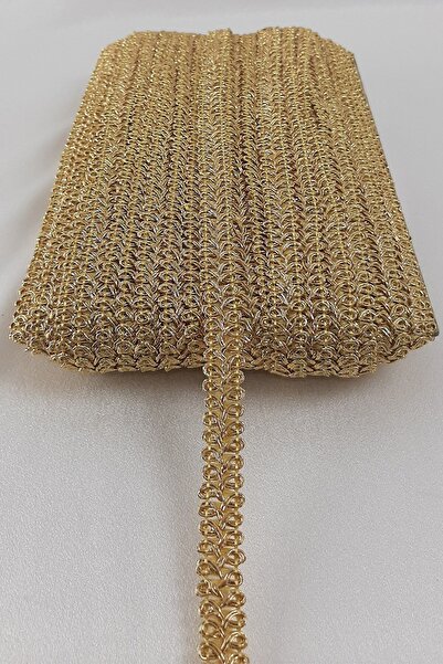 Hayalperest boncuk Simli Sarı Dekoratif Şerit Su Taşı