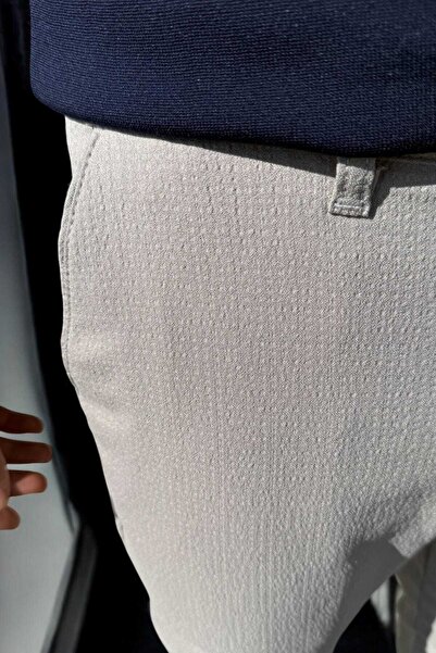 thesunfyre Чоловічі штани з візерунком, сірі, з кишенями з боків, на резинці, з шнурком, зручного крою, з льону, Relaxed Pantolon