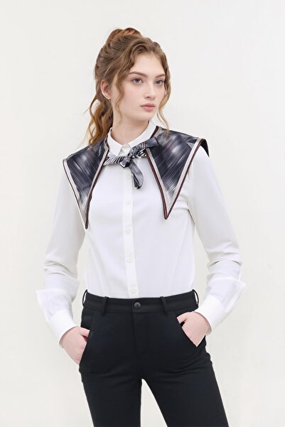 Walkenzo 4864 شال كتف نسائي عصري أنيق منقوش برباط