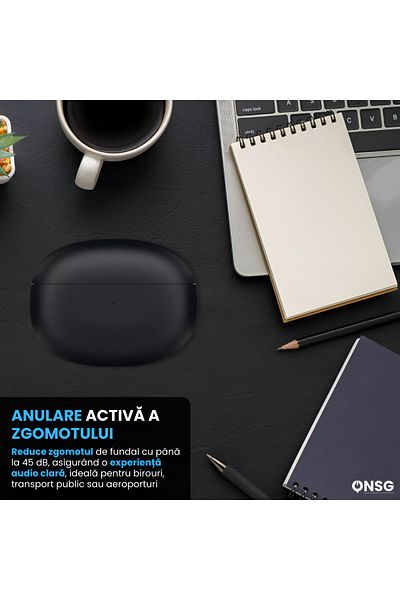 Xiaomi Căști Bluetooth Buds 3, Anc 45db, Sunet Hi-Fi, IP55, Durată de viață a bateriei 32h, Negre