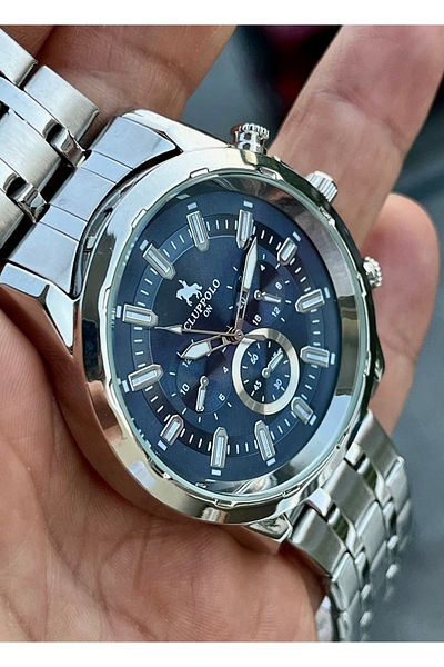 Clup Polo Steel Cord Sports Men's Wristwatch with Bracelet Gift