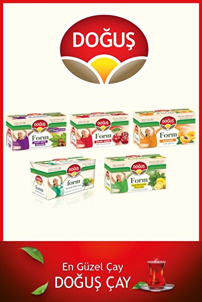 Doğuş Form Çayları Serisi (Kiraz Saplı, Kayısılı, Karışık , Maydanozlu Limonlu, Yeşil Çaylı Tarçınlı)