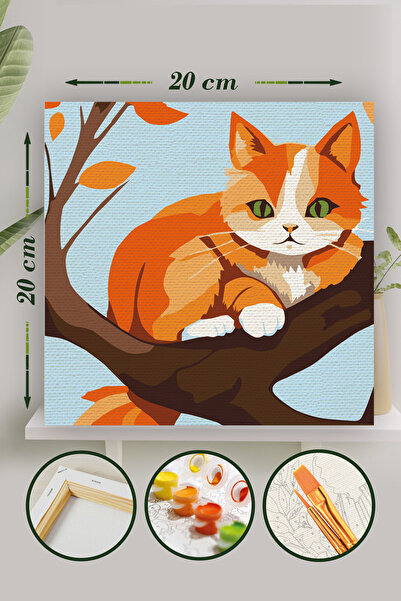 Palmiye Hobi Sanat Kırtasiye Sayılarla Boyama 20x20 Cm Tuval Seti Fırça Boya ...