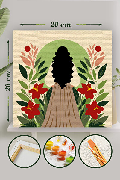 Palmiye Hobi Sanat Kırtasiye Sayılarla Boyama 20x20 Cm Tuval Seti Fırça Boya ...