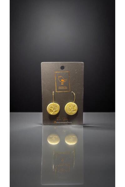 Silvestra Design Silvestra “Golden Bloom” El Yapımı Porselen Küpe