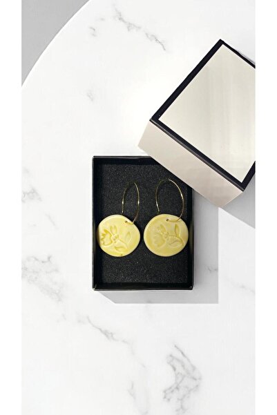 Silvestra Design Silvestra “Golden Bloom” El Yapımı Porselen Küpe