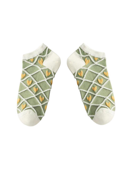 Esinti 4 чифта дамски къси чорапи до глезена с шарка на кактус - цветни и памучни