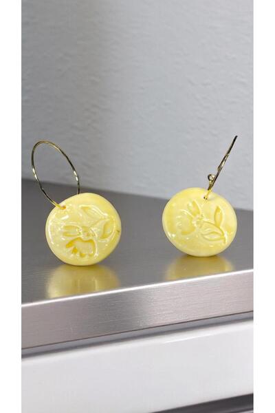 Silvestra Design Silvestra “Golden Bloom” El Yapımı Porselen Küpe