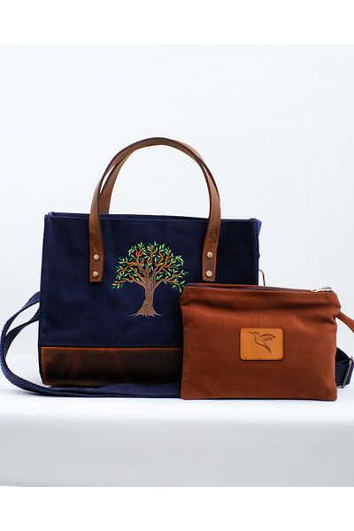 Wings Of Simurg Geantă Boutique Mutik din piele naturală brodata cu mări de măsline