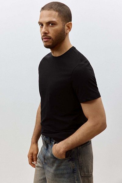 H&M Round-neck T-shirt Slim Fit