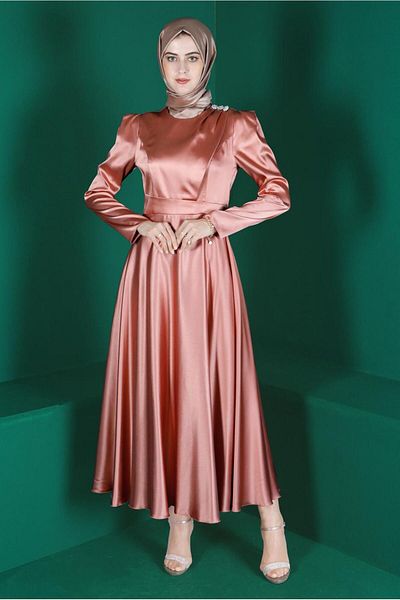 Alvina Rochie din Satin - Detaliat Piatra, Model 42872