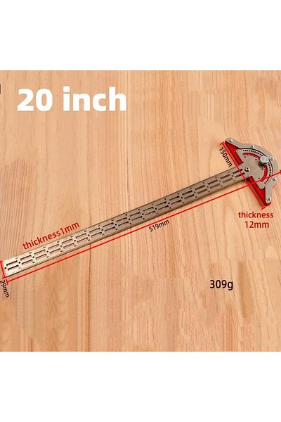 Choice 20inch Woodworkers Edge Ruler Stainless Steel Protractor Angle Angle Precision Carpenter Measuring
