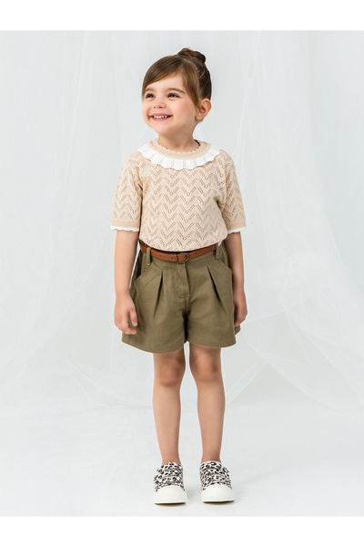 Pierre Cardin Beige 2-5 Years Old Children's Girl Shirt