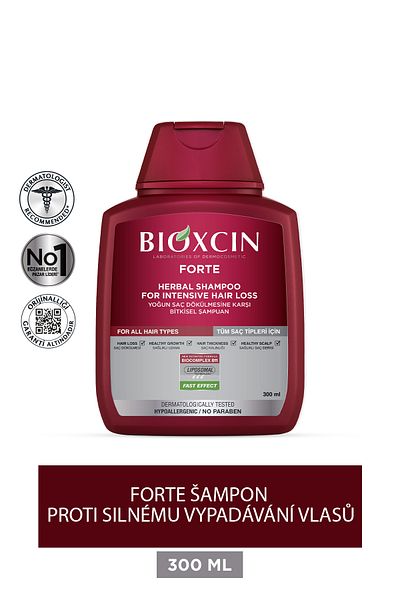 Bioxcin Šampon Forte 300 ml - Intenzivní šampon na vypadávání vlasů pro všechny typy vlasů