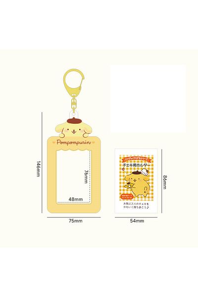 Miniso Pompom Purin Kawaii Sanrio Keychain Cinnamoroll Photo Card Kuromi Card Holder Pendant Student Statio