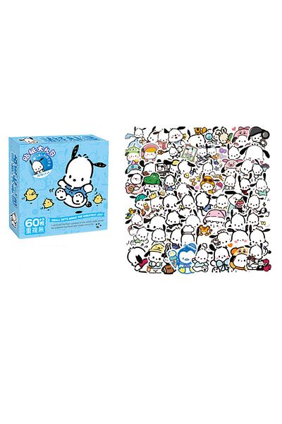 Miniso 60pcs Pochacco 01 60pcs Sanrio Hello Kitty Kuromi Cinnamoroll Pochacco Stickers For Kids Girls Diy L