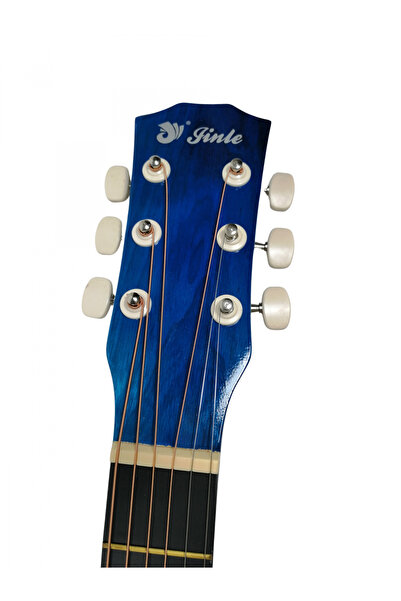 Depox Klasická dřevěná kytara 95 cm, Deluxe edice, výřez, country blue