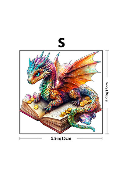 Choice Z204-S Dragon wooden puzzle lying on a book - Challenge irregular anim...