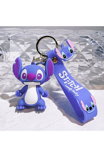 Miniso 4 Lilo & Stitch Toys Keychian Anime Stitch Pendant Keychain Sweet Pink Angel Keychians Women Car Ke.