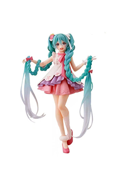 BANDAI 1 Anime Hatsune Miku figure Virtual Singer Manga Statue Figurines Model Toys computer desk cake dec.