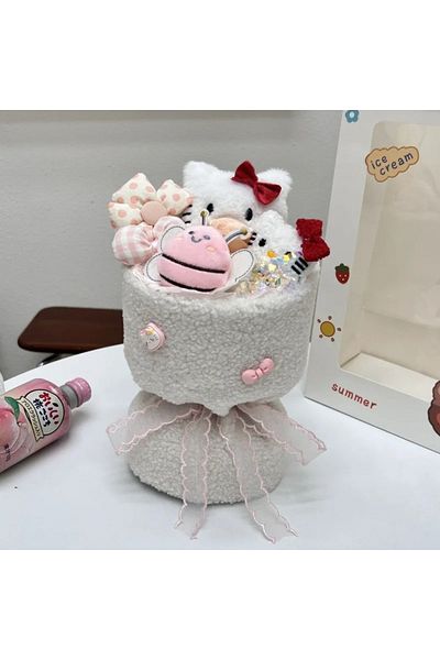 Miniso 7 Sanrio Hello Kitty Bouquet Cute Cartoon Plush Doll Flower Cinnamoroll Kuromi My Melody Toys Flowe.