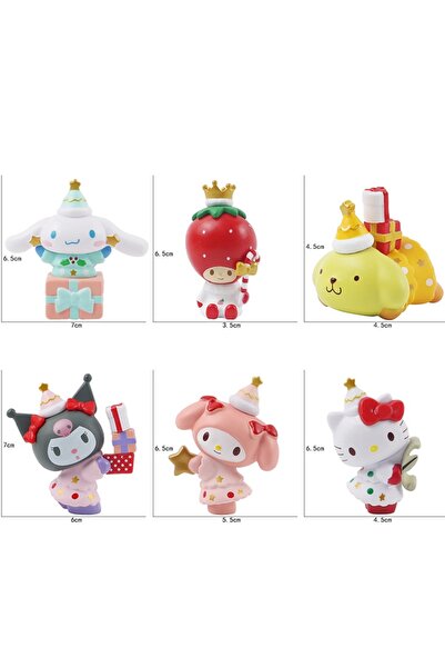 Miniso 5 قطع جديدة 5 قطع/مجموعة دمية صغيرة 3 سم هالو كيتي كورومي ميلودي لتزيي...
