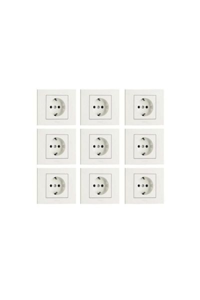 OVİVO Grano White Grounded Socket 9 Pack (Frame Included)