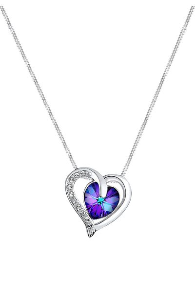 ELLI Halskette Damen Herz mit Kristallen in 925 Sterling Silber