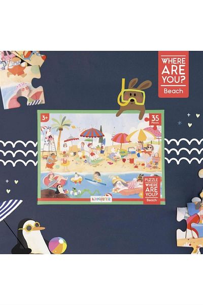 kidmosfer Where Are You / Where Are You / Beach Puzzle (Yapboz) / 35 Pieces Age 3