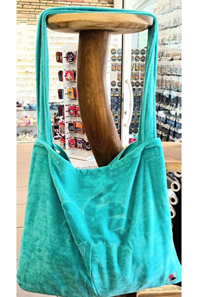 Monalisa Home 100% Cotton Blue Beach Towel Turning into Beach Bag