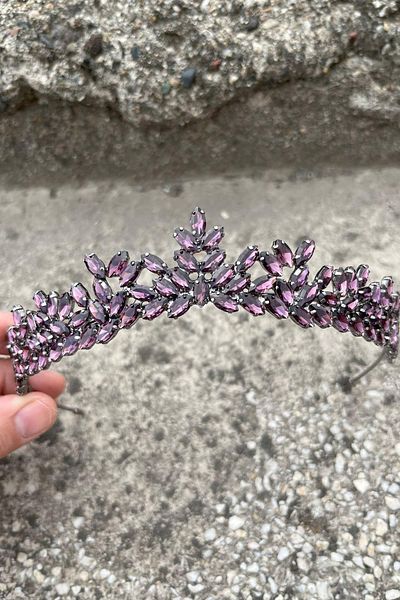 Hobigram Alejandro Purple Bridal Henna Crown Special Occasion Accessory Women's Crown Hair Accessory