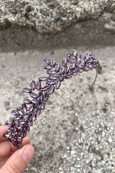 Hobigram Alejandro Purple Bridal Henna Crown Special Occasion Accessory Women's Crown Hair Accessory