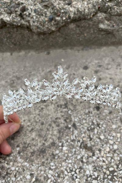 Hobigram Alejandro Silver Bridal Henna Crown Special Day Accessory Women's Crown Hair Accessory