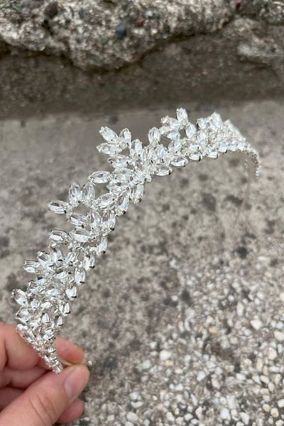 Hobigram Alejandro Silver Bridal Henna Crown Special Day Accessory Women's Crown Hair Accessory