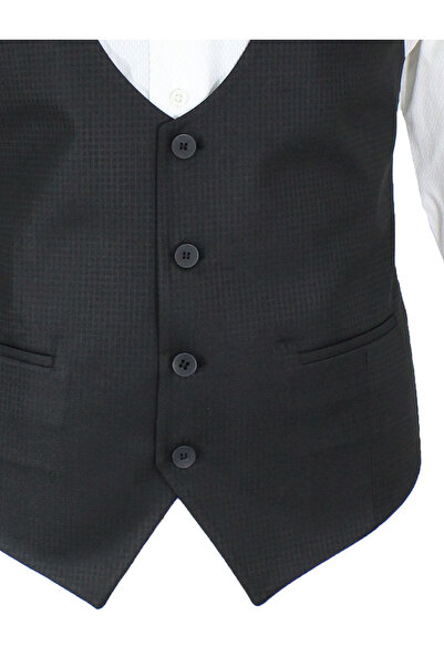 MENTOR REGALO Ανδρικό γιλέκο V λαιμόκοψη μαύρο Dobby 50620