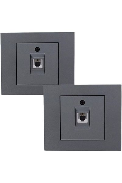 Tenda 4 Pieces Grano Smoked Numeris Telephone Socket Frame Included