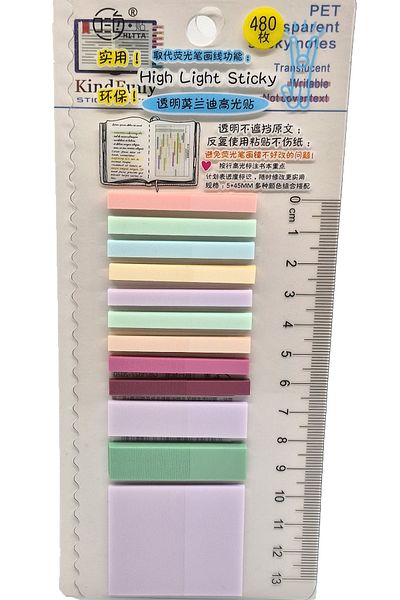 sibga tasarım Thin Strip Color Postit Post-It Post It. Book Mark Bookmark Postit Sticker 480 Sheets