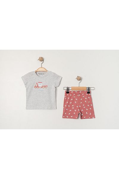 YUSALİ Men's Shorts Suit with Tractor Figure