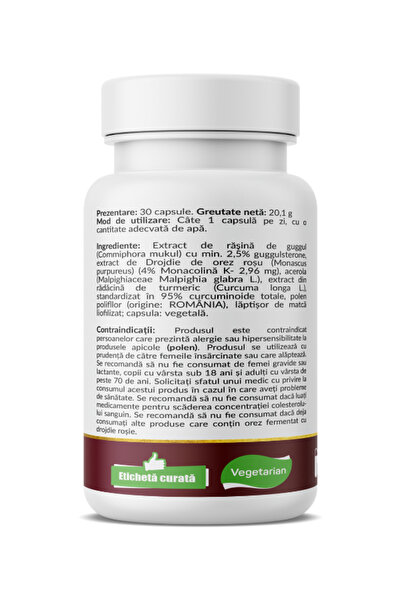 NUTRIFIC Colesterol Formula PRO, 100% natural, reduce colesterolul LDL si trigliceridele, 30 capsule vegetale
