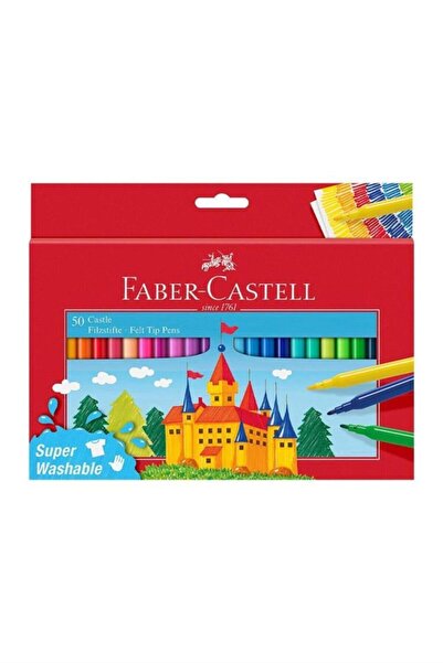 Faber Castell Süper Yıkanabilir Keçeli Kalem 50'li,Canlı ve Kalıcı Renkler,Ko...