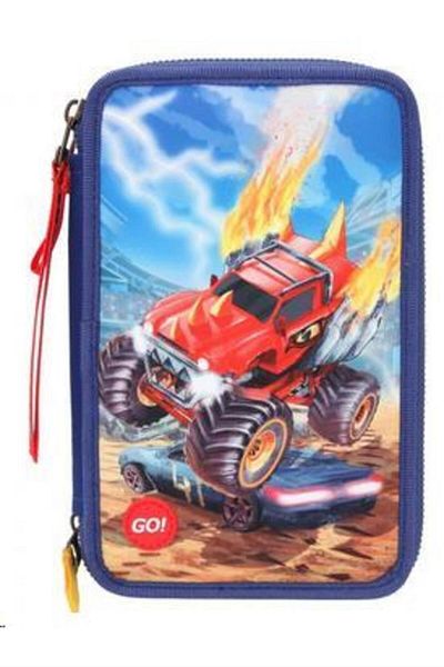 Top Model Monster Cars Triple Pencil Case Monster Truck