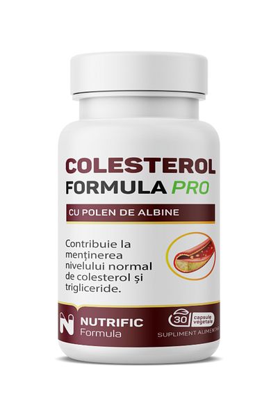 NUTRIFIC Colesterol Formula PRO, 100% natural, reduce colesterolul LDL si trigliceridele, 30 capsule vegetale