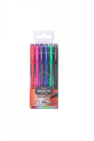 Serve Broad Type 0.8 Mm 6-Piece Fineliner Pen P171101