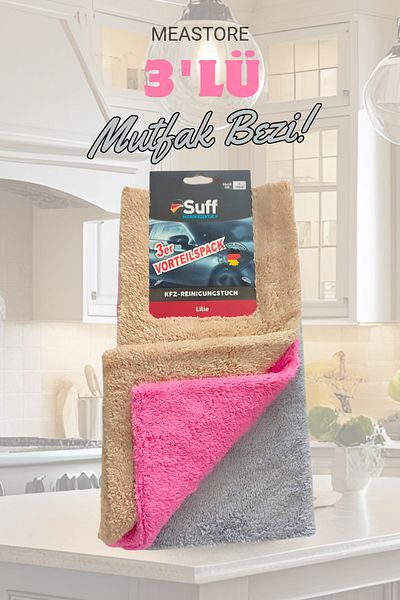 Suff 3-Piece Microfiber Drying Cloth 32*32cm Mix Color
