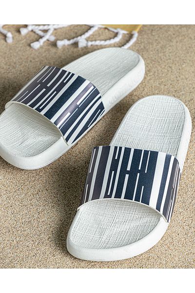 English Home Γυναικείες παντόφλες παραλίας Navy Blue Marine Stripe